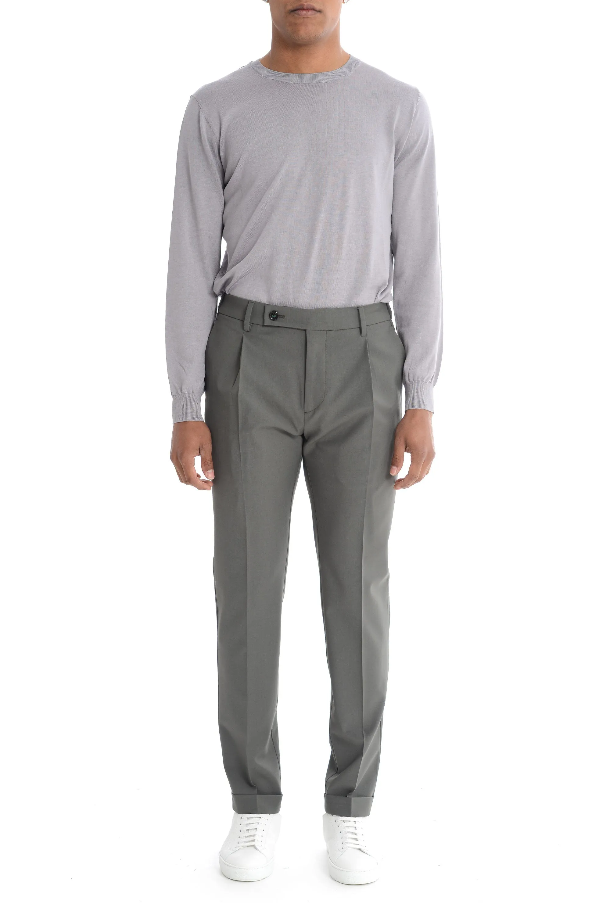 Berwich Pantalone Grigio-Verde Uomo Retro