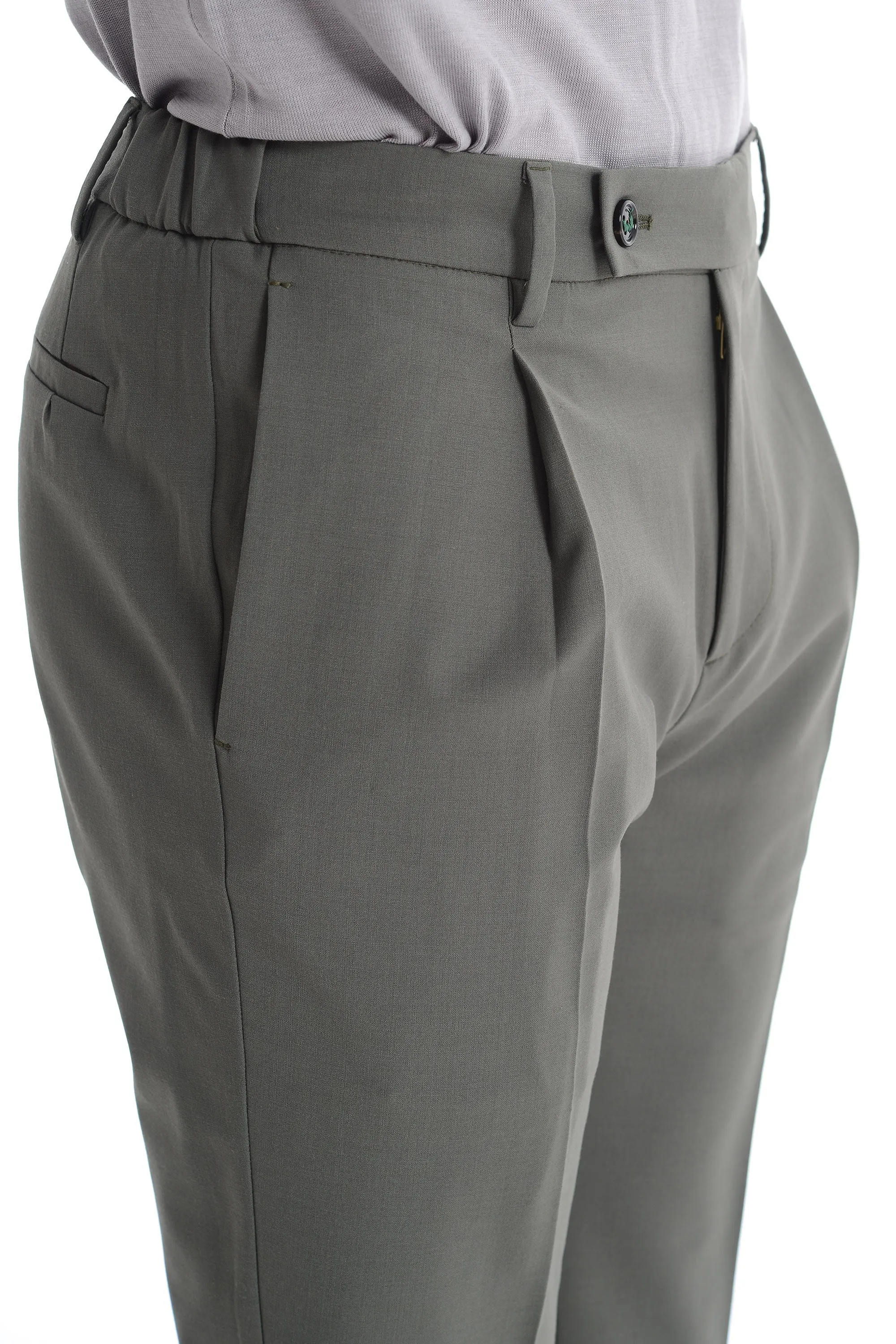 Berwich Pantalone Grigio-Verde Uomo Retro
