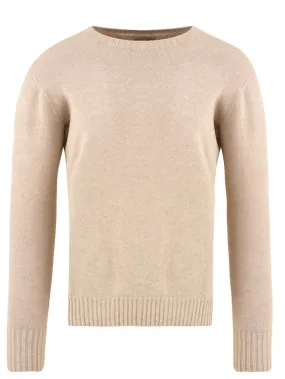 Maglione Uomo Beige con orli a coste