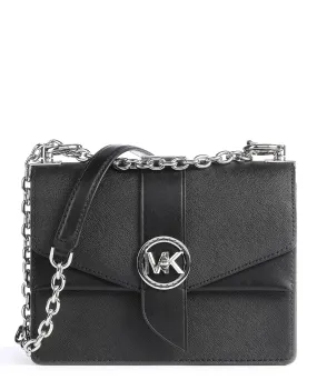  Michael Kors Greenwich Borsa a spalla pelle di vacchetta grana nero  