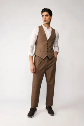 Pantaloni straight monocolour con pinces